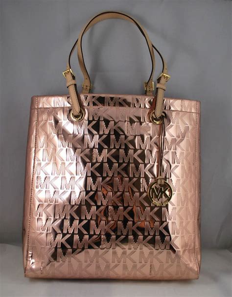 michael kors rose gold purse ebay|michael kors gold purse large.